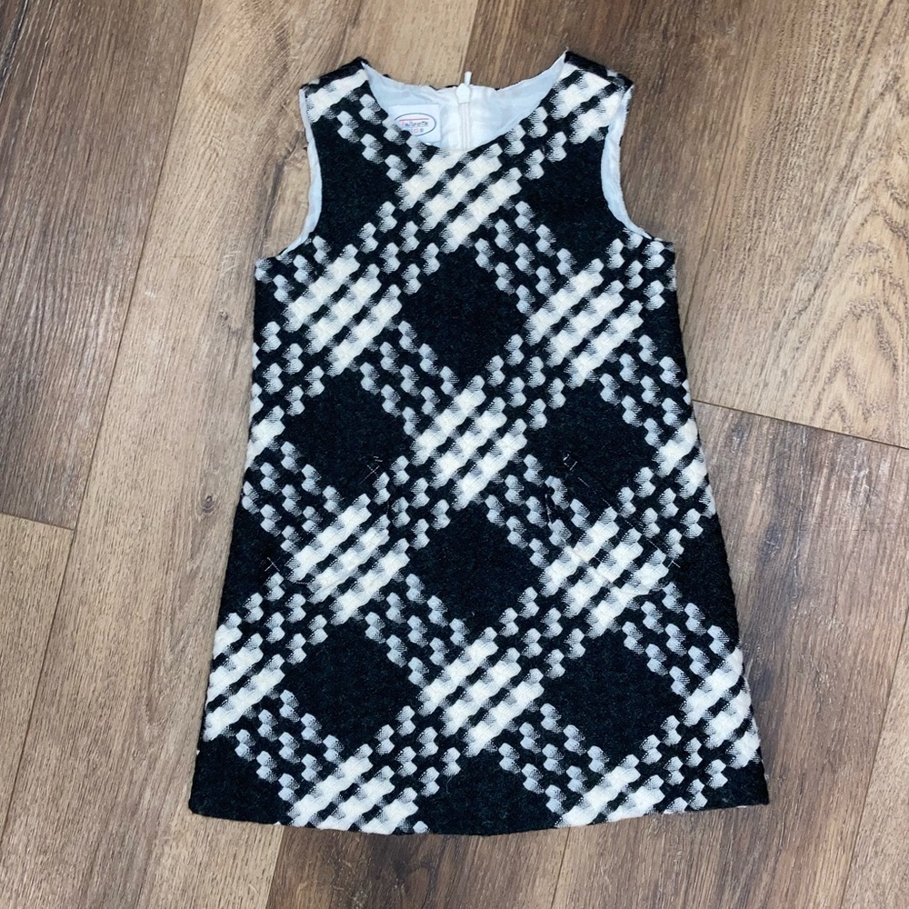 Talbots Black & White Sheath Dress Tweed Wool Lined Party Formal Wedding 2T